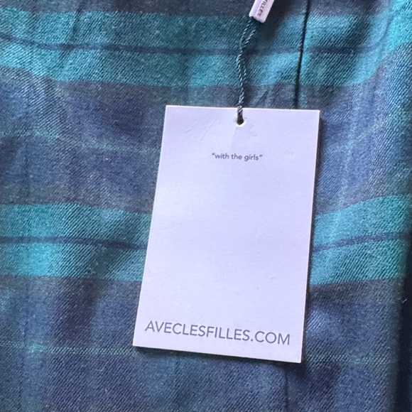 AVEC LES FILLES Green and Black Plaid tartan tank mini A line flare Dress NWT - Picture 7 of 9